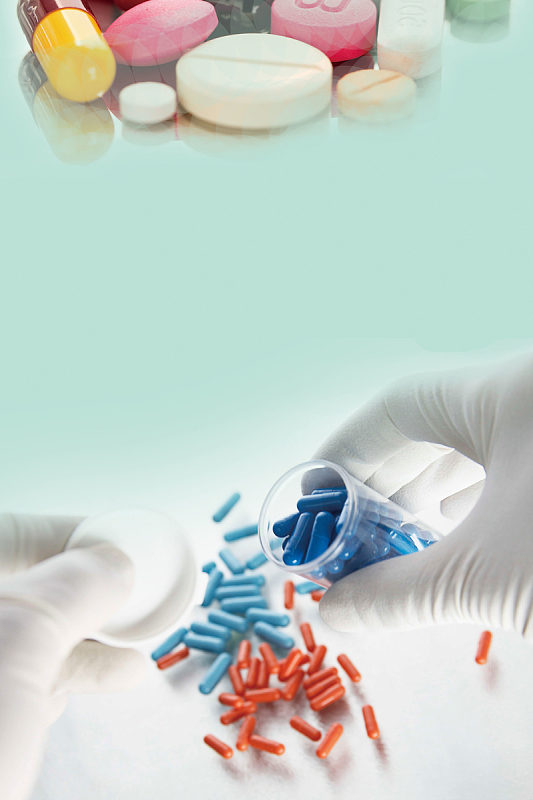 创意简约关注药品质量背景