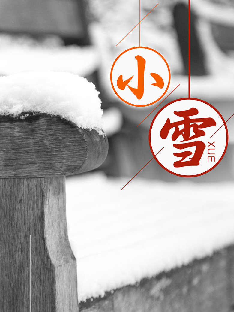 清新简约中国传统二十四节气小雪海报