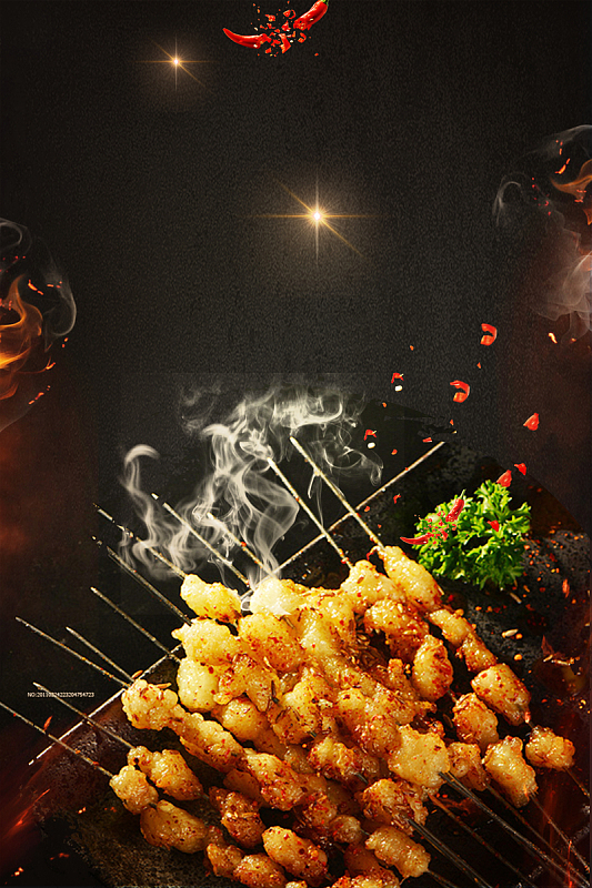 黑色背景烧烤素材_黑色背景烧烤图片元素-觅元素