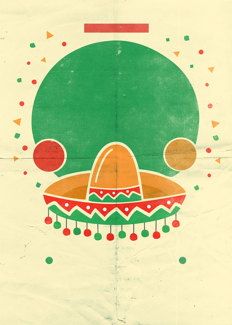 简约墨西哥元素海报背景