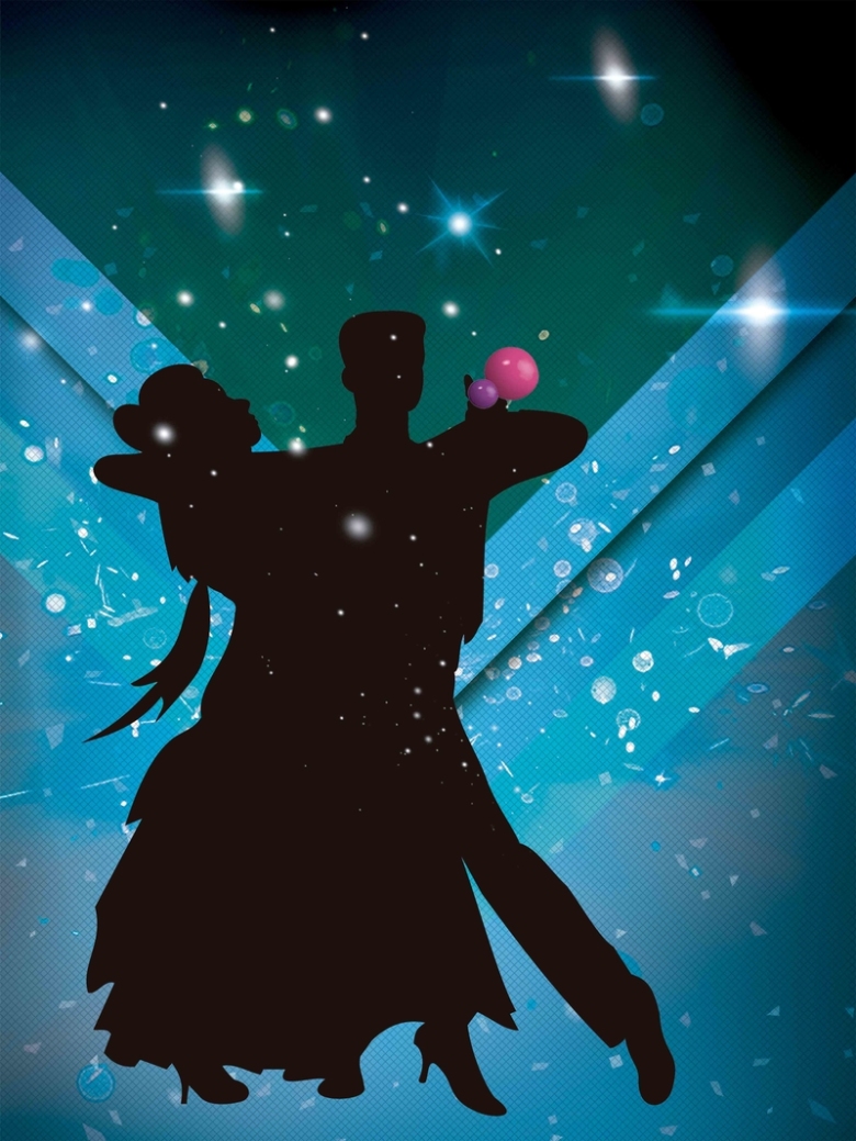 简约开学季交际舞社团纳新背景