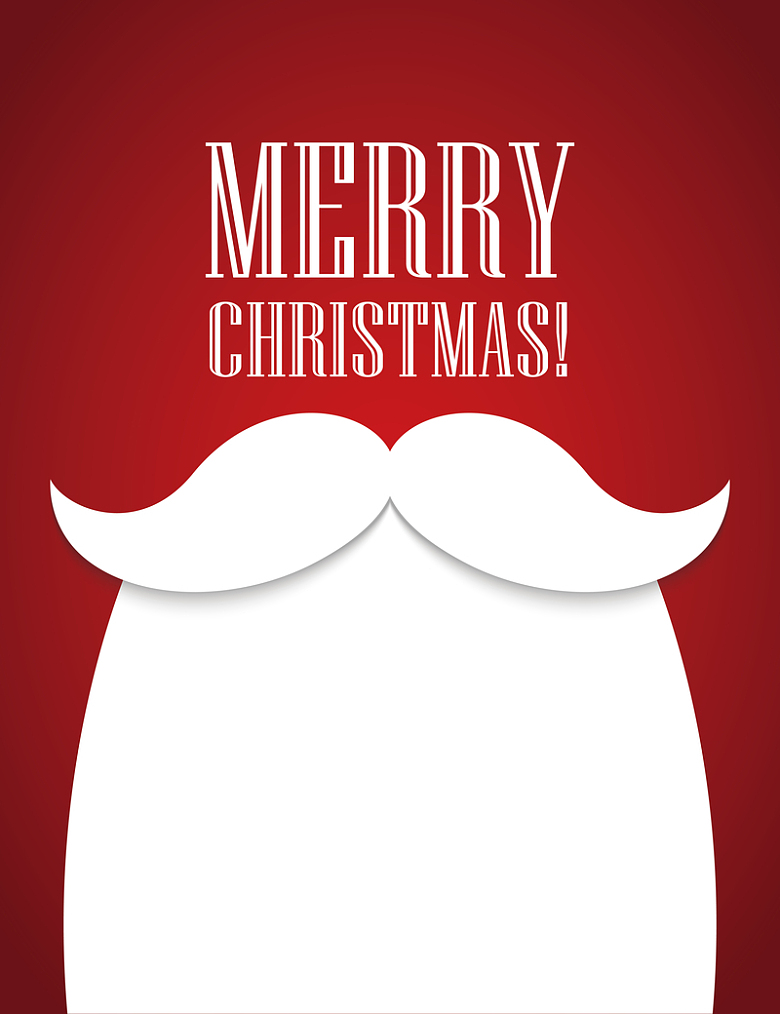 圣诞老人的大胡子扁平风海报背景