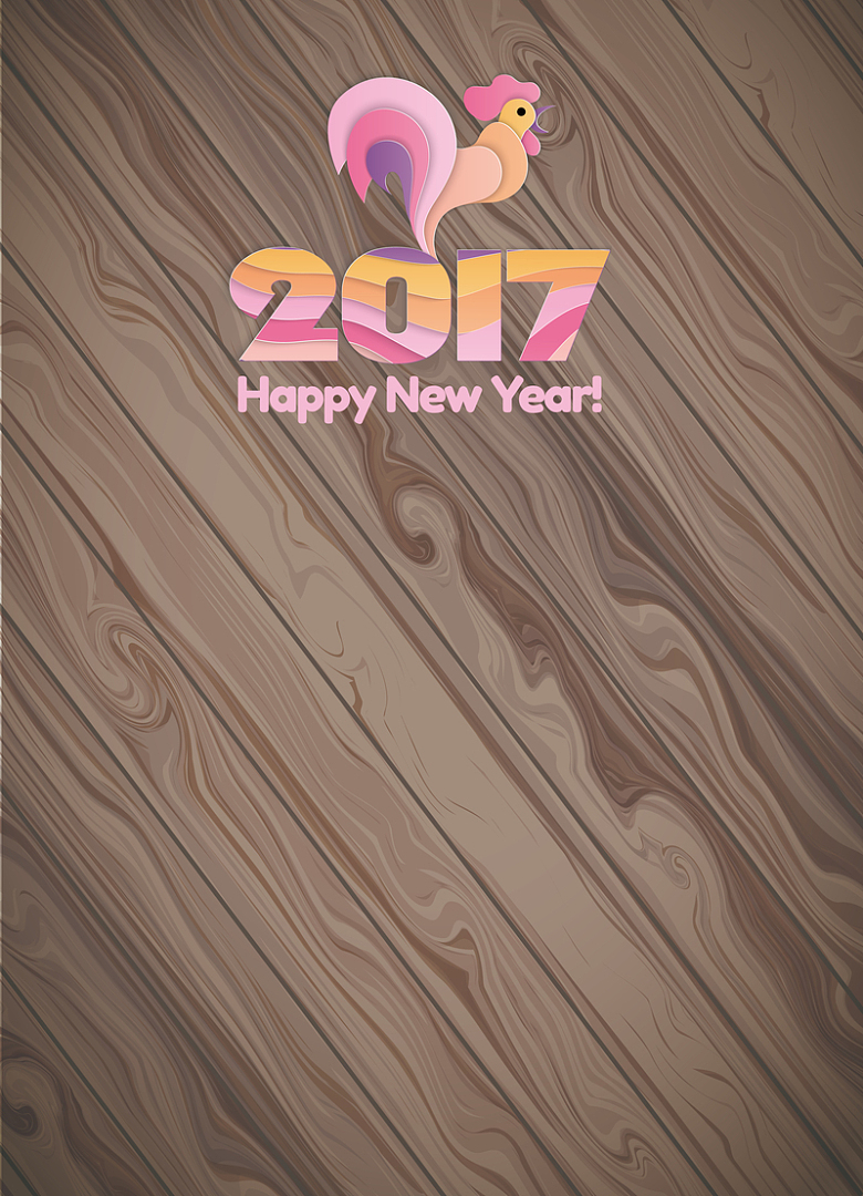木质底纹2017生肖鸡海报背景素材