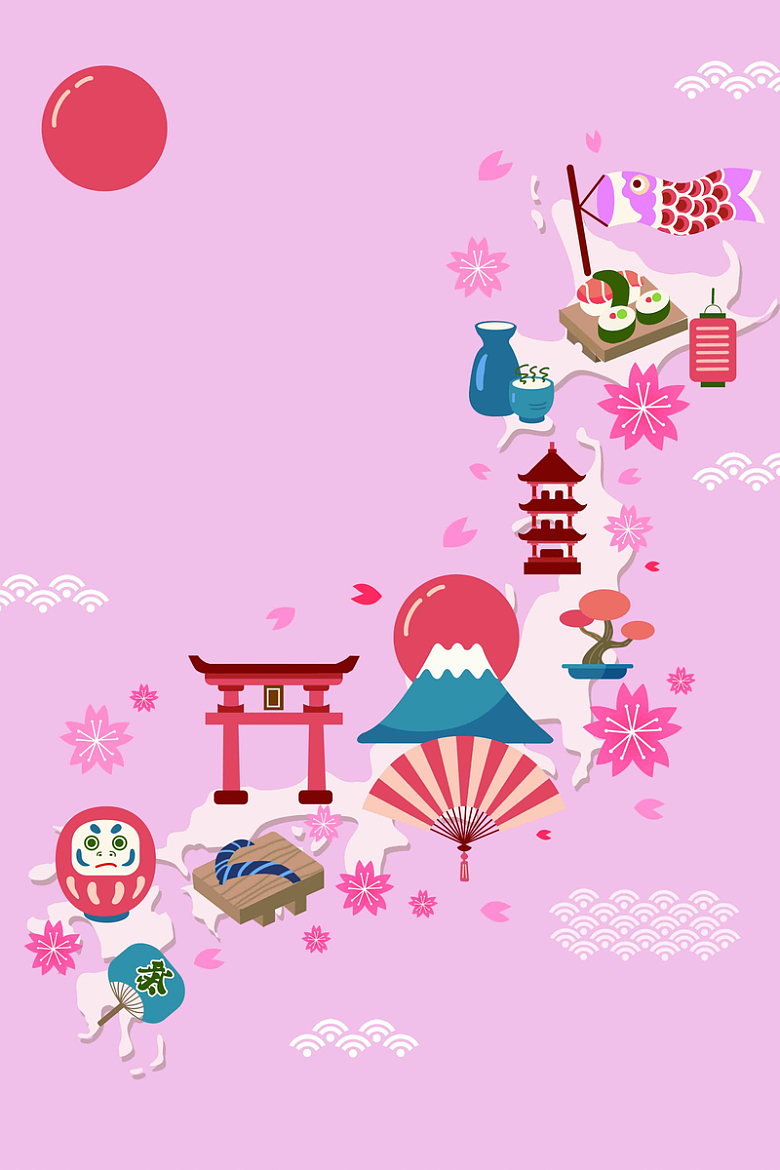 日本旅游樱花宣传海报