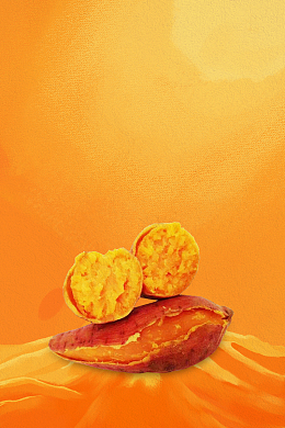 冬季美味烤番薯简约橙色banner