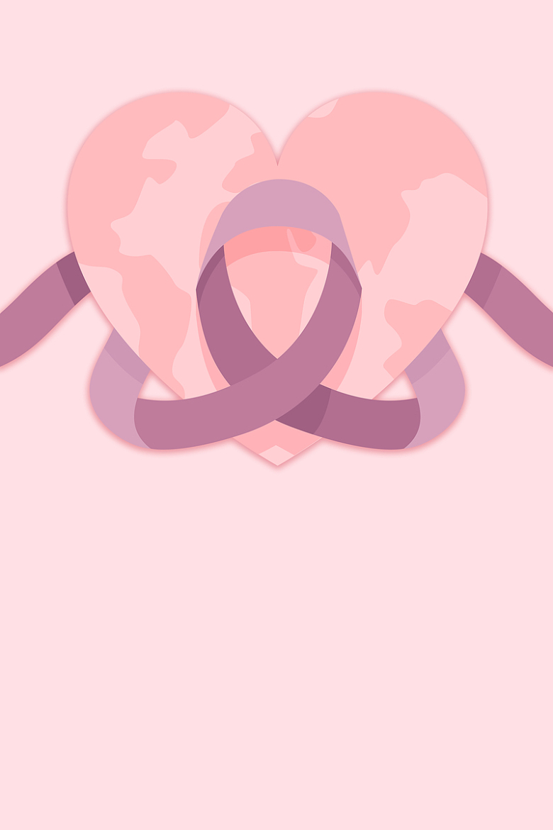世界癌症日粉红色丝带关爱患者海报