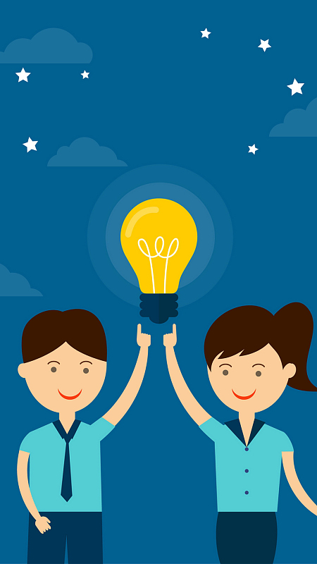 卡通灯泡创意背景