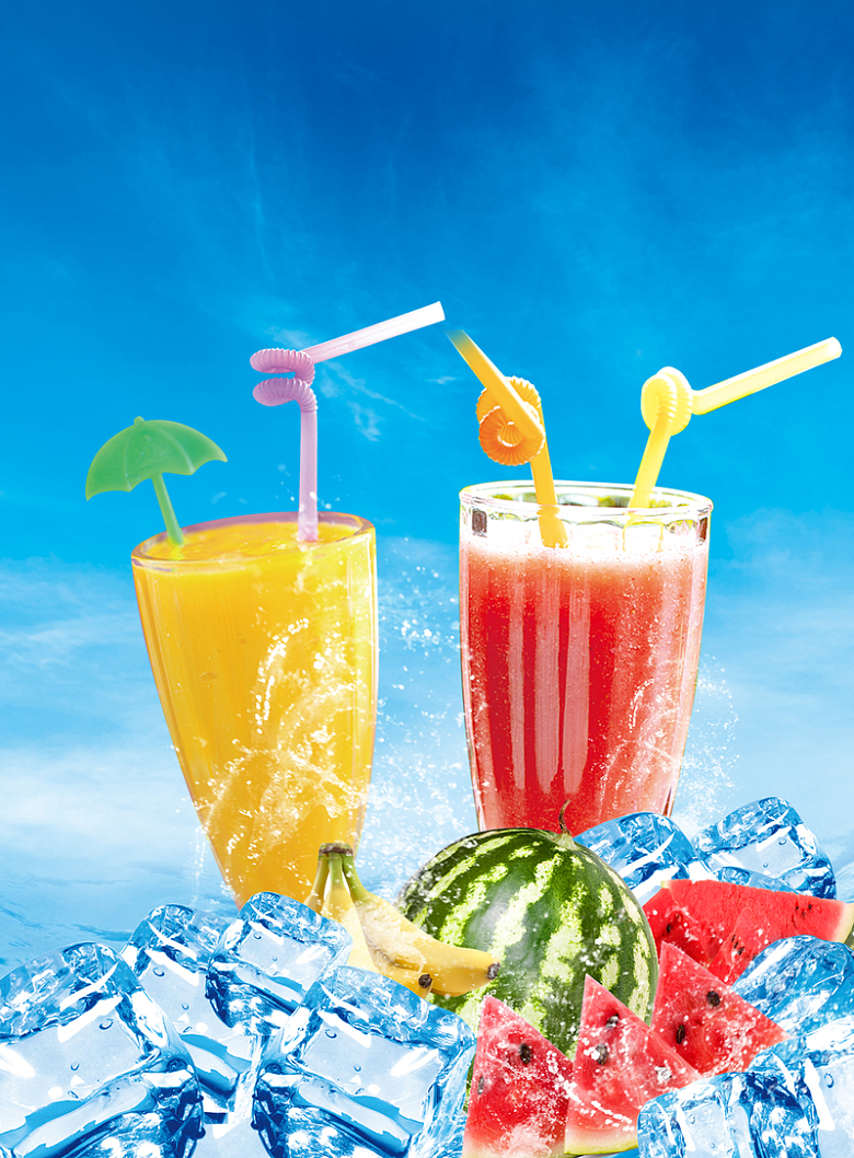 果汁饮料促销海报背景素材