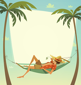 夏日海边度假宣传单背景素材