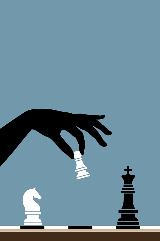 国际象棋蓝色卡通手绘简约背景