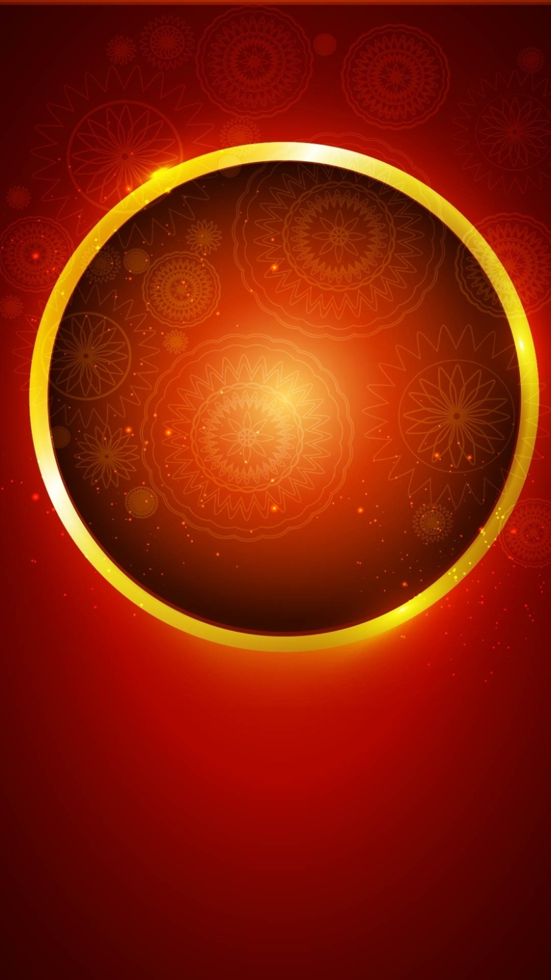 红色喜庆圆圈发光h5背景素材
