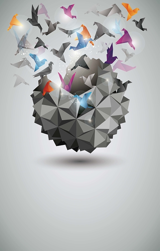 飞翔的纸鹤背景素材