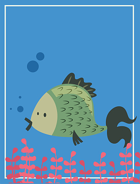 卡通冰爽夏日海洋公园宣传海洋生物背景素材