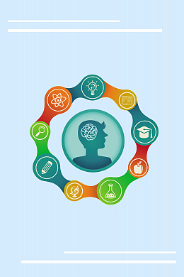 扁平化充电学习培训海报psd分层背景