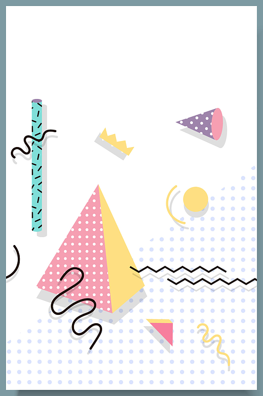 白色简约孟菲斯创意几何线框背景(2002x3003)png动感线条banners(2500