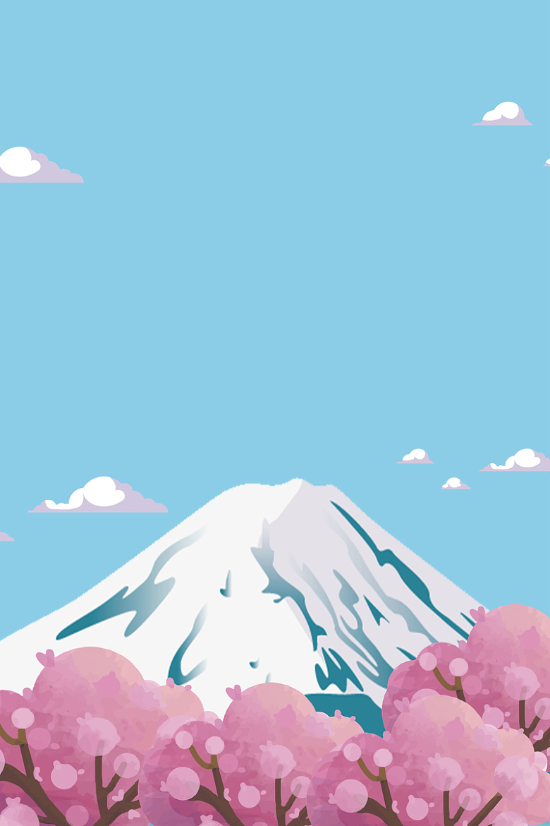 简约日本旅游樱花季海报