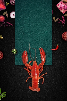麻辣小龙虾美食宣传海报