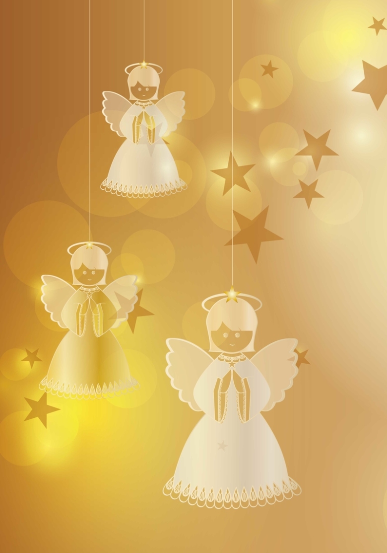 金色天使背景装饰免抠素材免费下载 觅元素51yuansu Com