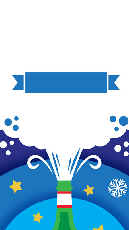 蓝色烟花扁平化矢量图H5背景