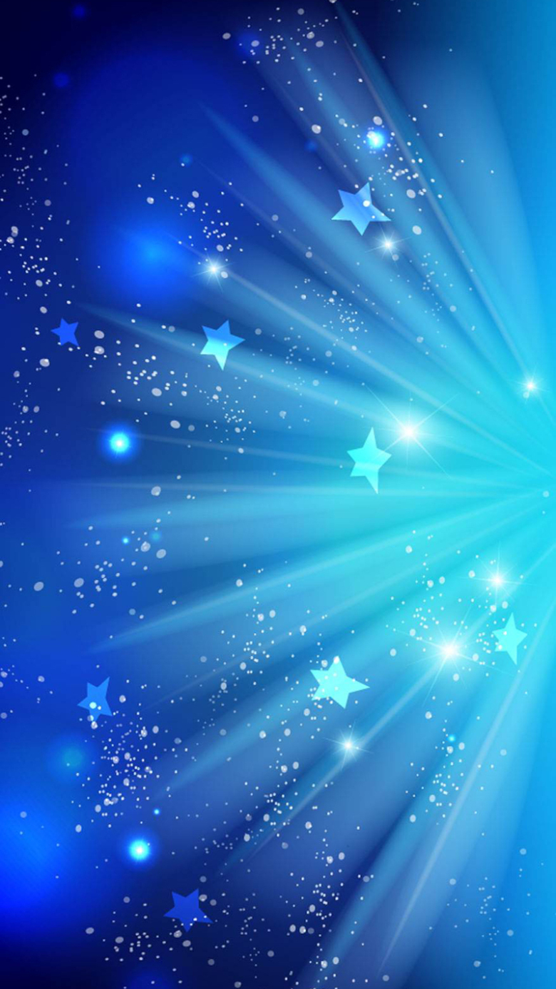 浪漫星星闪耀蓝色光感渐变
