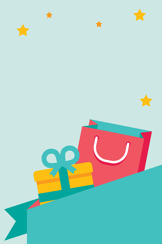 矢量扁平化购物促销打折海报背景