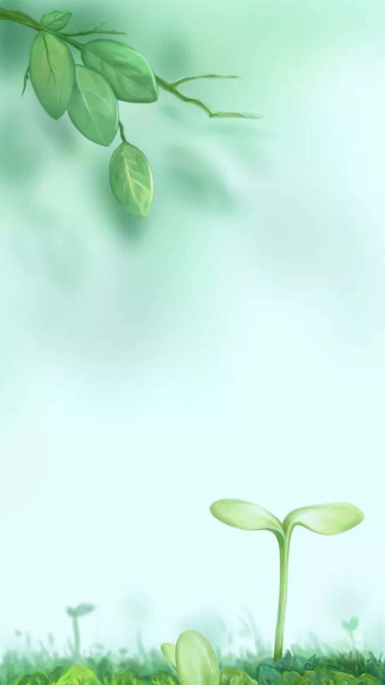简约绿色大自然h5背景图他