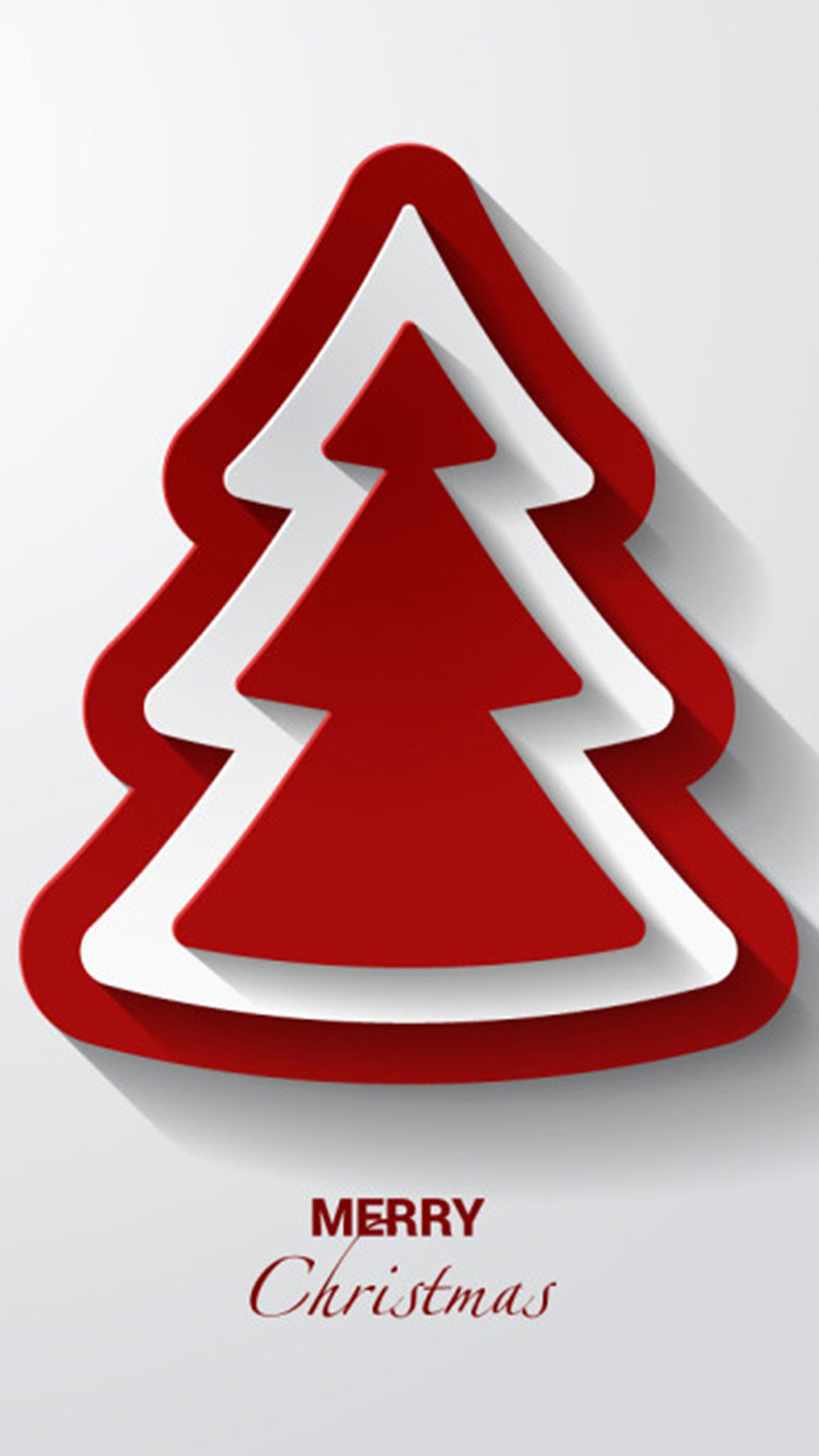 红色圣诞树图案背景图