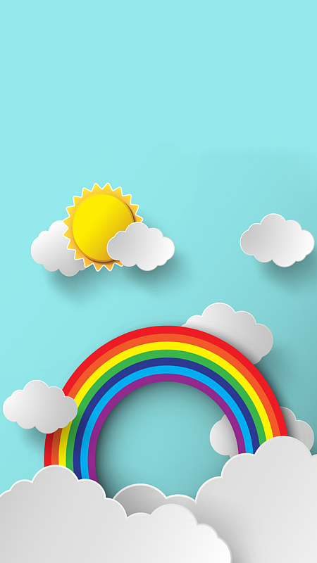 扁平太阳云背景素材_扁平太阳云背景图片下载_觅元素