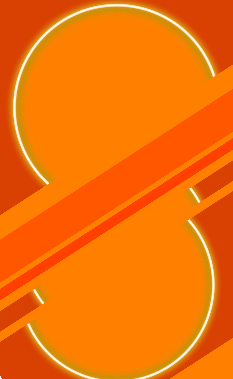 几何圆圈条纹橙色海报封面背景
