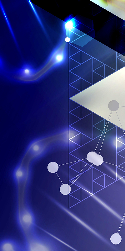 蓝色科技线条几何圆点展板海报背景