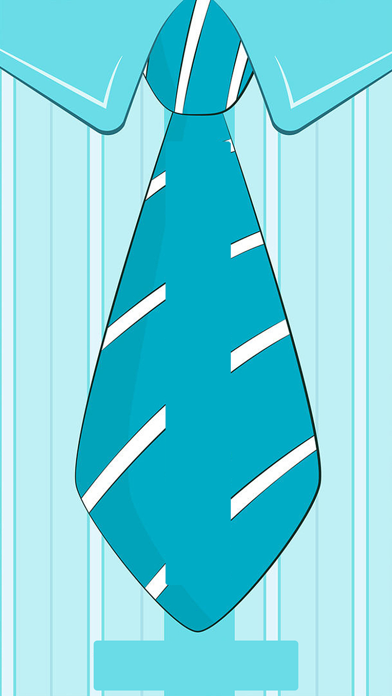 蓝色扁平化领带父亲节H5背景素材