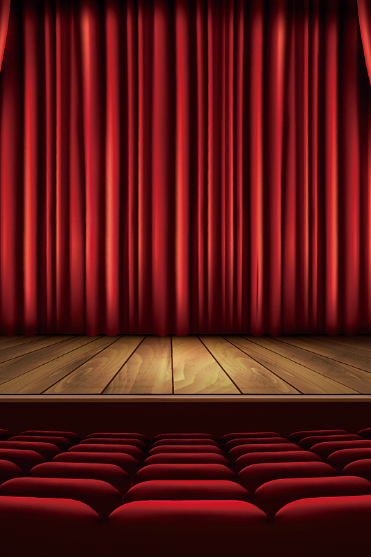 颁奖晚会舞台幕布红色大气灯光简约背景图