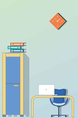 扁平商务办公电脑绿色背景