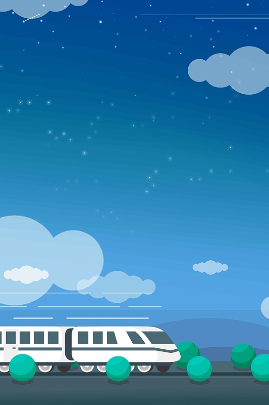 回家过年蓝色手绘简约背景