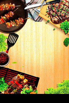 大排档烤肉美食宣传海报