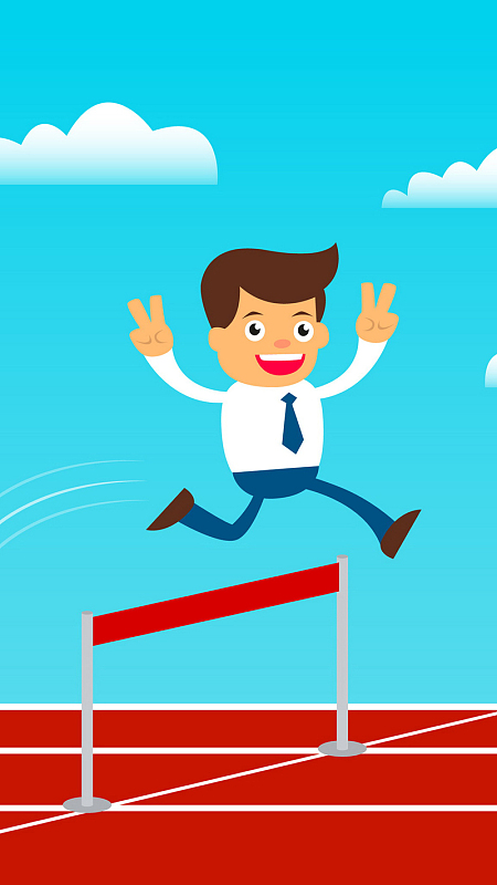 卡通男人跨栏背景