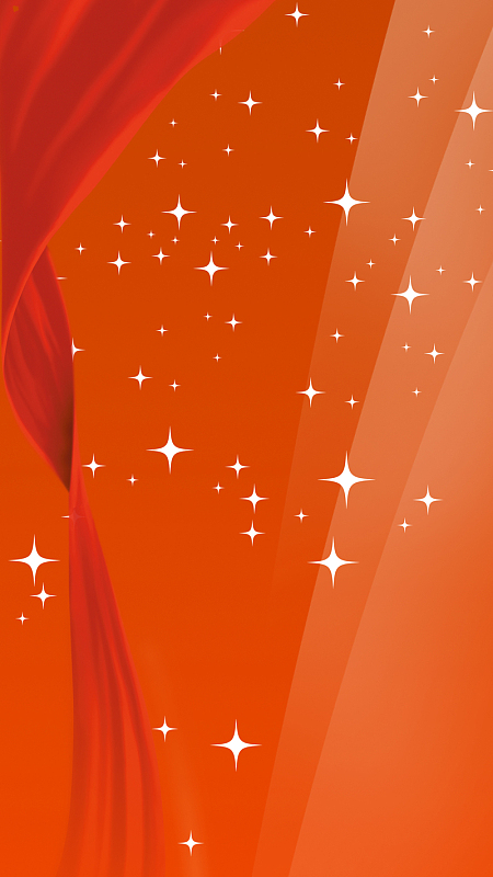 橙色星光彩带psd分层h5背景