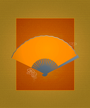 中国风古典扇面背景元素