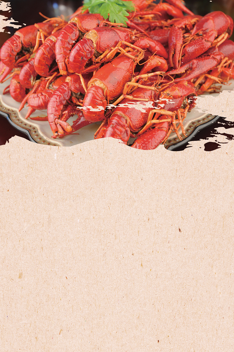小龙虾美食海报展板背景素材