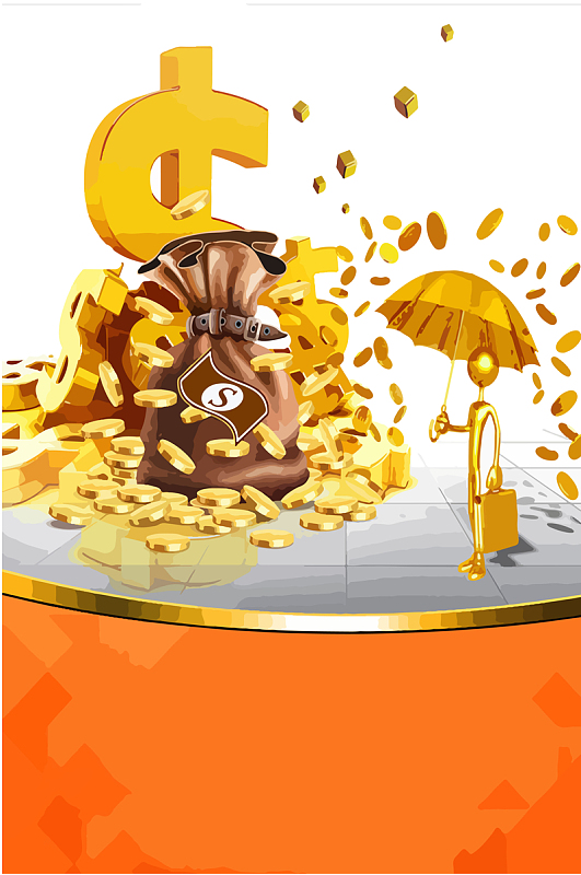 理财海报aijpg红包素材aijpg新年送金币宣传海报aijpg卡通红包活动