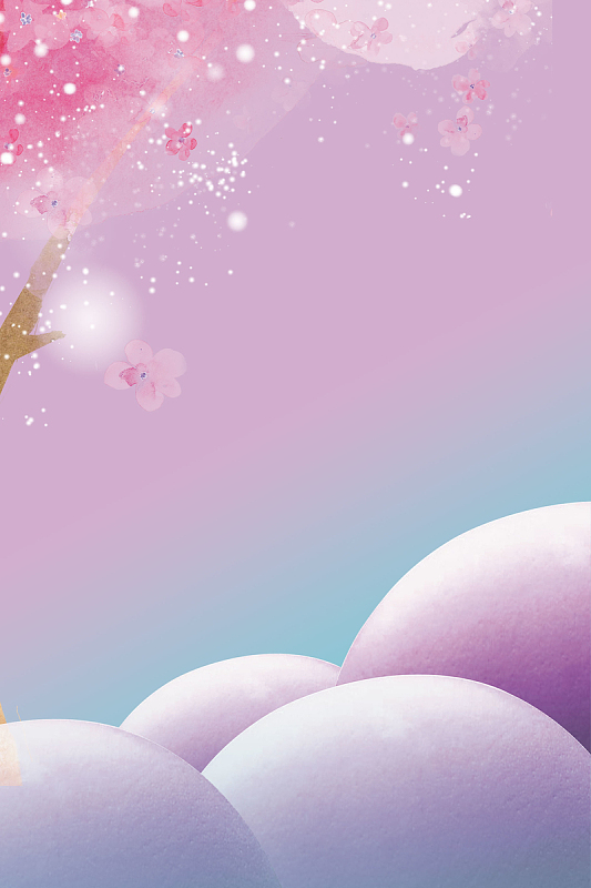 情人节紫色渐变简约花瓣背景