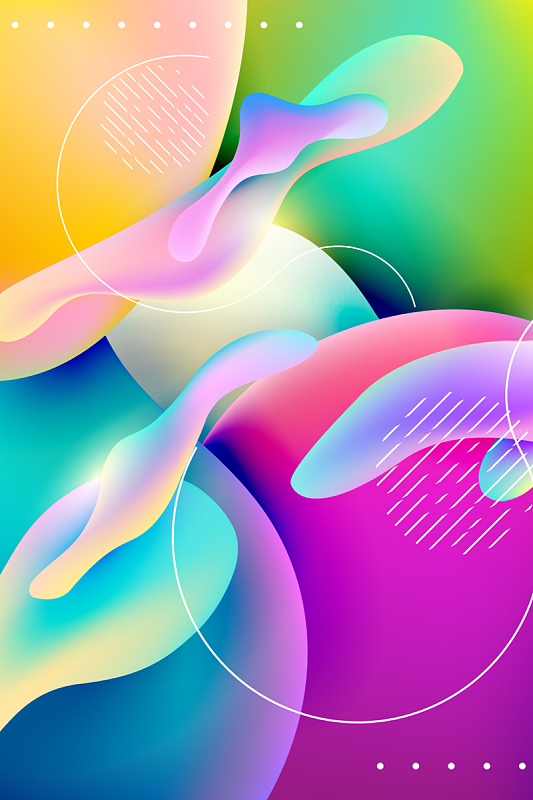 彩色流体渐变商场促销海报