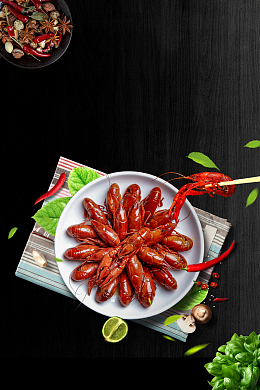 麻辣小龙虾美食宣传海报