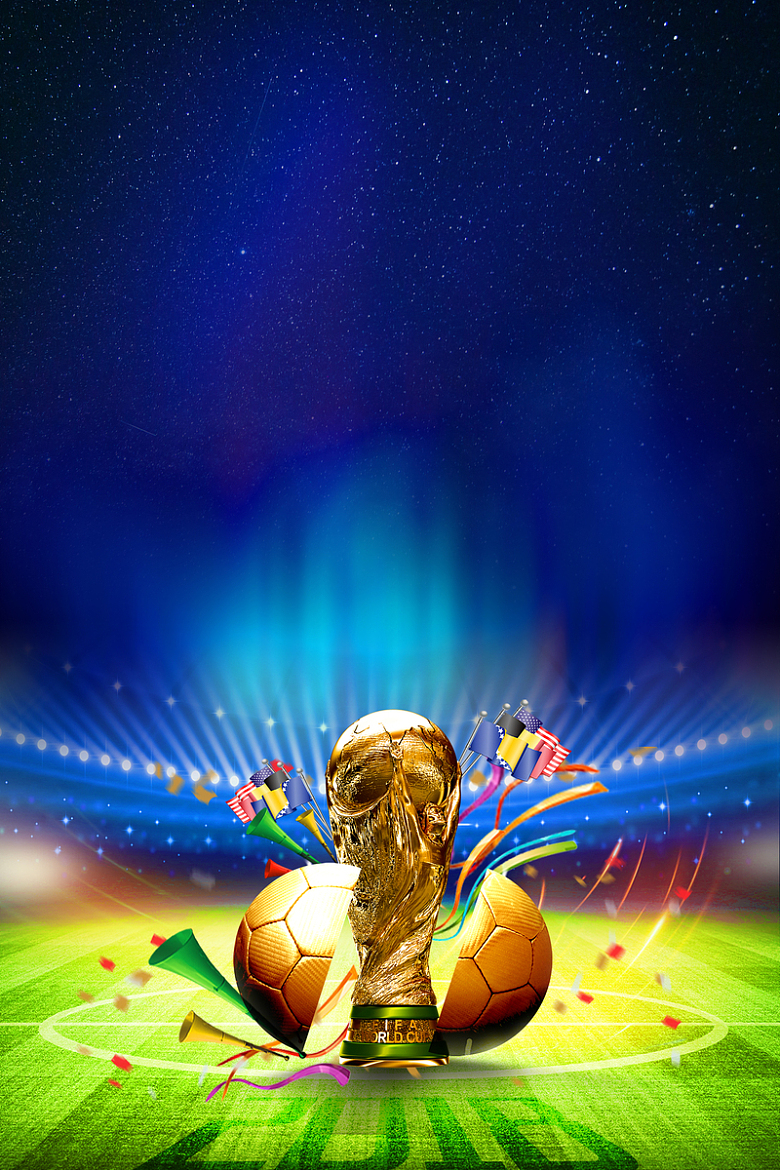 炫彩动感足球世界杯海报