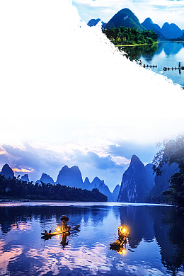 简洁桂林旅游海报