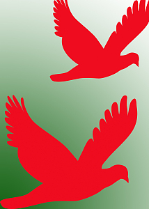 简约红色飞鸟背景