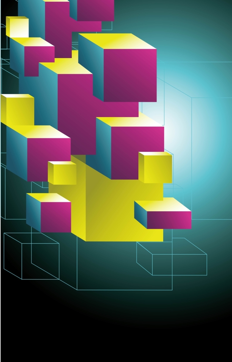 彩色立体方块背景素材
