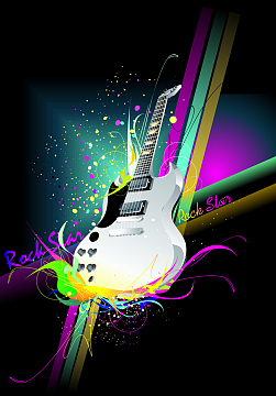 光斑吉他渐变背景