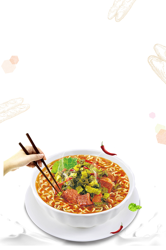 方便面美食简约海报