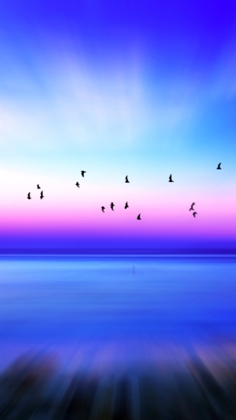 蓝色鸟大海彩色h5背景